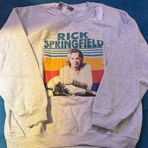 Roomy XL Heather Gray Rick Springfield Graphic Sweatshirt